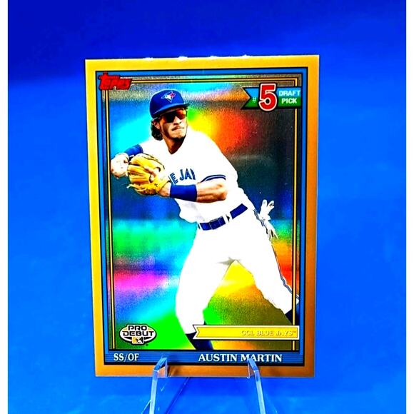2021 Topps Pro Debut- Chrome Austin Martin #PDC-160 Gold Refractor SP 07/50 (RC) - Picture 6 of 8